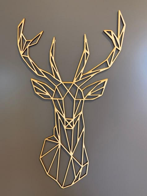 Geometric Art Animal, Wall Art Diy Paint, Easy Diy Room Decor, Geometric Shapes Art, Stick Art, Geometric Drawing, Deer Wall, Geometric Animals, Shape Art