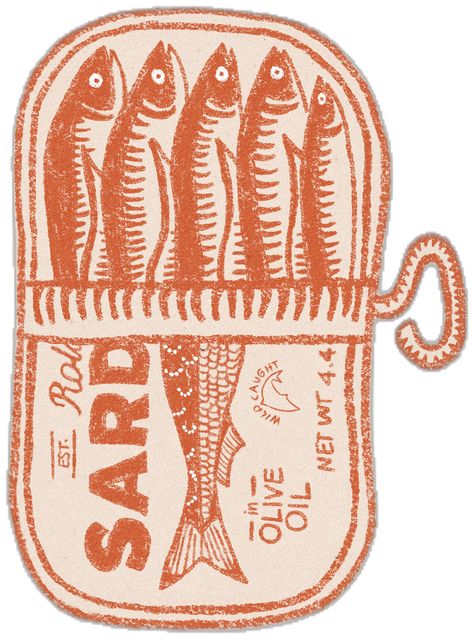 Sardines Tin Print, Retro  Sardine Poster, Sardine Fish Art, Seafood Print, Vintage Kitchen Poster - #logo #logodesign #elegantlogo Sardines Illustration, Sardine Fish, Sardine Tin, Digital Collage Art, Logo Design Art, Fish Drawings, Tin Art, Pretty Images, Kitchen Posters