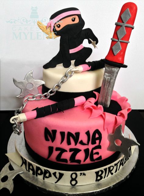 Children2 - Cakes by Mylene Ninja Kidz Tv Birthday Cake Ideas, Ninja Birthday Cake, Karate Cake, Ninja Cake, Ninja Kids, Pink Ninja, Ninja Birthday Parties, Ninja Birthday, Ninja Party