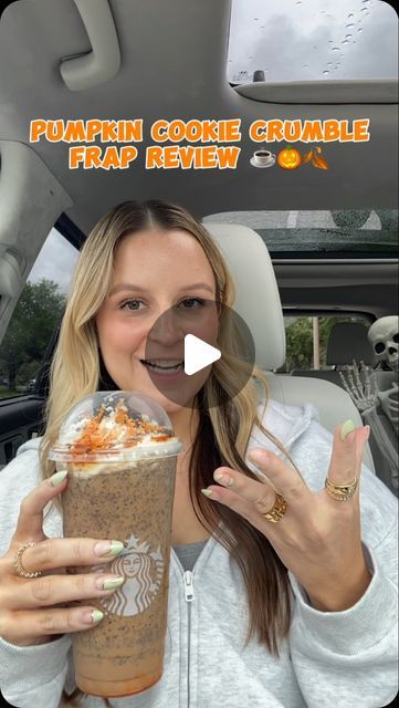 KAYLEIGH L’EON on Instagram: "PUMPKIN COOKIE CRUMBLE FRAP🎃🧡  How to order: - Mocha Cookie Crumble Frappuccino  - Pumpkin on the top and bottom - No Mocha - No Mocha drizzle - 2 pumps Pumpkin Sauce - 2 pumps White Mocha Sauce  #starbucks #starbucksdrinks #pumpkin #pumpkincookiecrumble #frappe #frappuccino #coffee #fall #fallvibes #pumpkinseason #halloween #pumpkinspice #venti #fyp #foodie #foodreview #foodtiktok #mukbang #eatwithme #foodporn #foodblogger #foodstagram #foodgasm #foodgram #reels #reelsinstagram" Pumpkin Cookie Crumble Starbucks, White Mocha Sauce, Mocha Cookie Crumble Frappuccino, Cookie Crumble Frappuccino, Pumpkin Frappe, Mocha Sauce, Mocha Cookie Crumble, Frappe Recipe, Coffee Fall