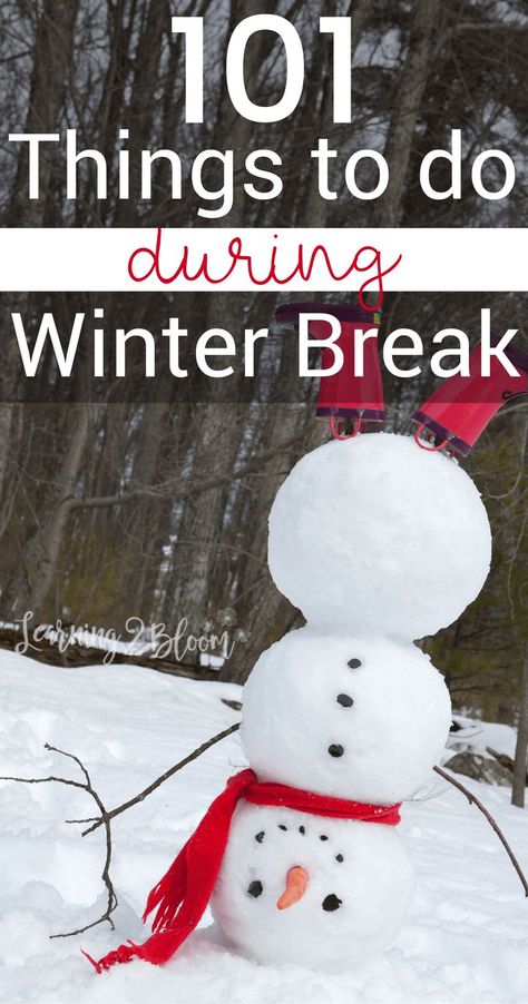 Check out this huge list of 101 things to do during winter break. These are such great ideas for when you're stuck at home with the kids. No matter how much you love them, it's not fun to be home for 2 weeks with bored kids. Things To Do During Winter, Winter Break Activities, Crafts To Do When Your Bored, Break Ideas, Easy Crafts To Sell, Bored Kids, Winter Activities For Kids, Things To Do At Home, Easy Arts And Crafts