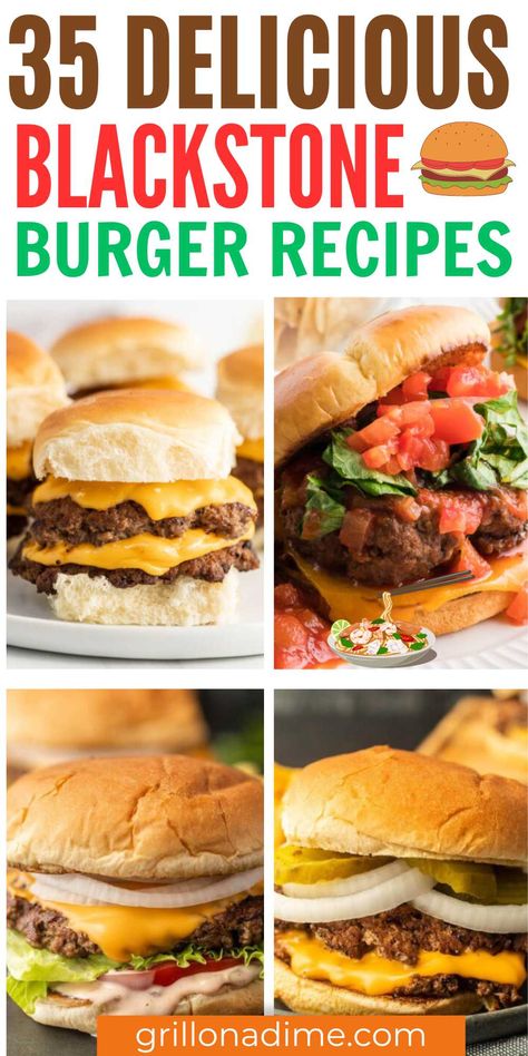 Black Stone Burger Recipe, How To Make Smash Burgers On Blackstone, Black Stone Hamburger Recipe, Blackstone Burger Recipes, Burgers On Blackstone Griddle, Blackstone Smash Burger Recipe, Blackstone Burgers, Burger Recipes Easy, Burgers On The Blackstone