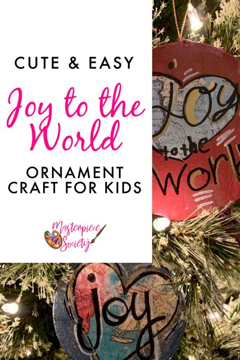 Hope Ornament Diy, Joy To The World Ornament, Christian Christmas Crafts For Kids, Kids Church Christmas, Homeschool Art Projects, Joy Craft, Society Art, Advent Crafts, Advent For Kids