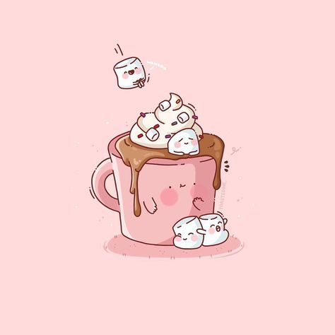 🍞TOASTED INK | 🌸 JOEYT on Instagram: “🍫Wake me up before you COCOA 😁 Arent marshmallows just the cutesttt 🥰⁣ ⁣⁣⁣⁣⁣⁣⁣⁣⁣ ⁣⁣⁣⁣⁣⁣⁣⁣⁣⁣⁣⁣⁣⁣ ⁣⁣⁣⁣⁣⁣⁣⁣⁣⁣⁣⁣⁣⁣ #illustrate #illustration…” Hot Chocolate Drawing, Cute Marshmallows, Cute Kawaii Animals, Kawaii Illustration, Cute Food Drawings, Cute Kawaii Drawings, Cute Cartoon Drawings, Wake Me, Mini Drawings