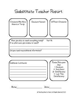 GREAT SUBSTITUTE TEACHER FEEDBACK FORM - TeachersPayTeachers.com Substitute Report, People Management, Teaching Classroom Management, Teacher Forms, Teaching Organization, Substitute Teaching, School Tool, Teacher Binder, Education Inspiration