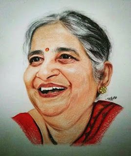 Sudha Murty - When She humiliated as Cattle Class | MINDVOICES Sudha Murty Books, Sudha Murthy Books, Sudha Murthy, Great Thinkers, Ideal World, Pencil Drawings Easy, Instagram Frame Template, Pencil Sketches, Silk Outfit