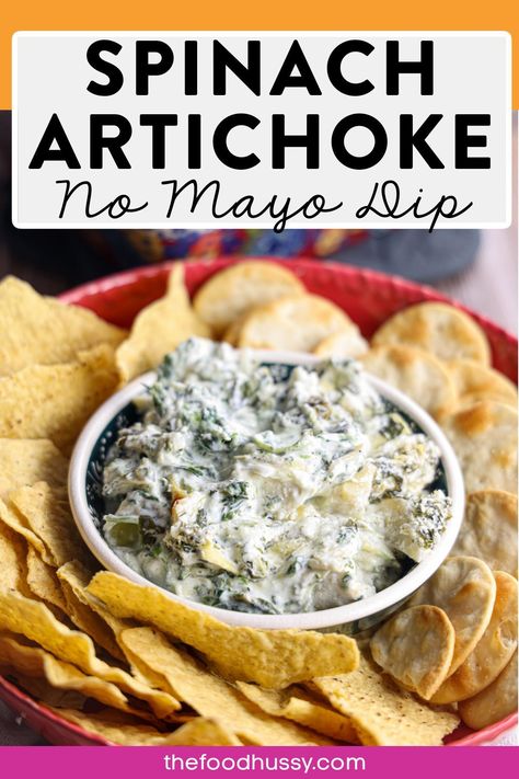 Spinach artichoke dip can be made without mayo - and still be a delicious creamy, savory blend of tender spinach, tangy artichokes and rich cheeses. Served warm with crispy tortilla chips or bread, it’s a crowd-pleasing appetizer perfect for gatherings. Pulled Pork Dip, Feta Pizza, Spinach Artichoke Dip Recipe, Dessert Restaurants, Crowd Pleasing Appetizers, Baked Tomatoes, Spinach Artichoke Dip, Creamy Spinach, Spinach Dip