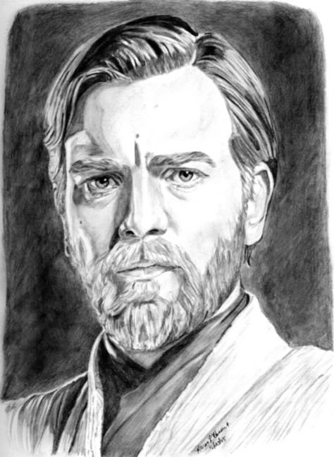 Karen Hinson - Star Wars Obi Wan Kenobi Obi Wan Drawing, Obi Wan Kenobi Drawing, Obi Wan Kenobi Fanart, Photorealistic Portraits, Star Wars Jewelry, Star Wars Crafts, Star Wars Drawings, Star Wars Tattoo, Star Wars Costumes