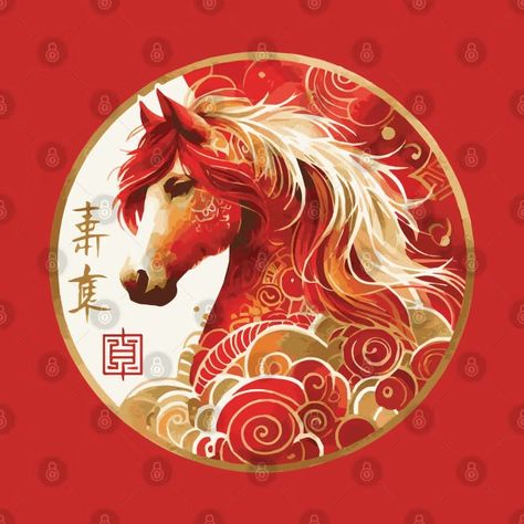 Chinese Zodiac Year of the Horse - Year Of The Horse - T-Shirt | TeePublic Au Vodka, Horse Zodiac, Dog Chinese Zodiac, Chinese Horse, Tiger Zodiac, Zodiac Years, Year Of The Horse, Red Packet, Horses And Dogs