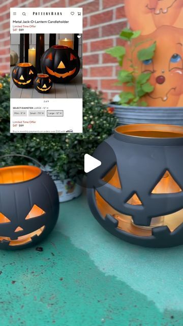 Outside Pumpkin Decorating Ideas, Decorating A Pumpkin Ideas, Pumpkin Planter Porch, Dollar Tree Pottery Barn Diy, Stacked Jack O Lanterns Diy, Pumpkin Pail Diy, Jack Skeleton Halloween Decorations, Easy Diy Pumpkins, Diy Jackolantern Decor