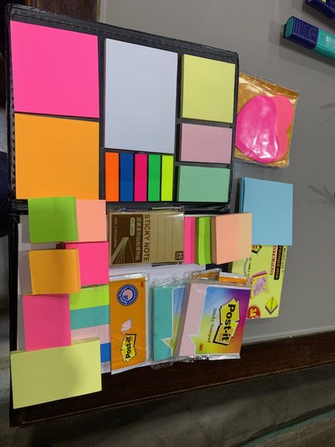 Post Its Aesthetic, Studying Notes, Sticky Notes Collection, Sweet Quotes For Girlfriend, College Studying, Studying Stationary, School Suplies, Color Stickers, Stationery Obsession