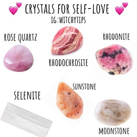 Crystals For Self Love, Crystal Identification, Crystal Healing Chart, Love Crystals, Crystal Vibes, Eclectic Witch, Crystal Guide, Cleansing Crystals, Spiritual Crystals