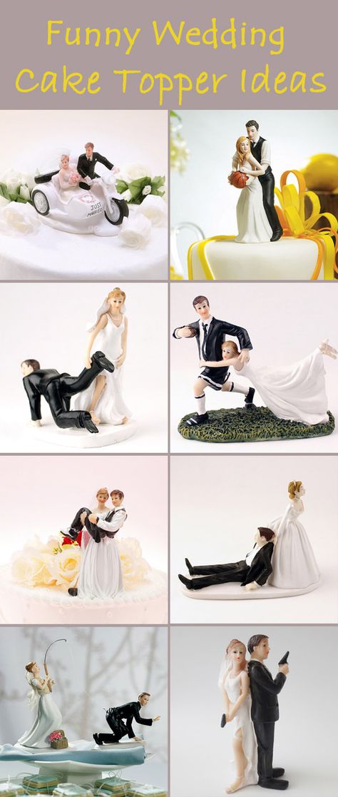 Wedding Cakes Toppers, Cake Topper Ideas, Bridal Cake Topper, Funny Cake Toppers, Funny Wedding Cakes, Funny Country, Deer Wedding, Funny Wedding Cake Toppers, Wedding Dress Black