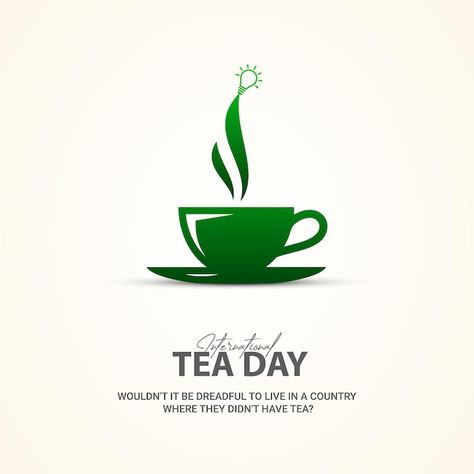 Vector international tea day green teacu... | Premium Vector #Freepik #vector #happy-background #logo-poster #happy-day #good-logo International Tea Day, Green Teacup, Happy Background, Tea Day, Logo Poster, Premium Vector, Graphic Resources, Tea Cups, Vector Free