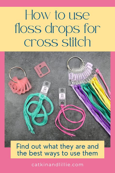 Are you a cross-stitch fanatic longing for an efficient, hassle-free way to store your threads? 🧵🙆‍♀️ Wave hello to floss drops! 👋 These little lifesavers will turn your cluttered workspace into a tidy haven, making your stitching projects more enjoyable and less stressful. Watch the video for tips on using floss drops for your cross-stitch projects and thread storage - it's going to be a game-changer! 🚀 Floss Drops Diy, Cluttered Workspace, Floss Drops, Stitch Accessories, Cross Stitch Floss, Stitching Projects, Cross Stitch Tutorial, Thread Storage, Cross Stitch Supplies