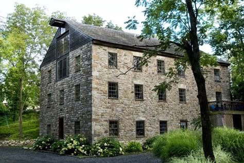 18th century restored Mill House Stone Building, Mill House, Old Stone Houses, Modern Mountain Home, Old Barns, Old Stone, Stone Houses, Old Farm, Colonial House