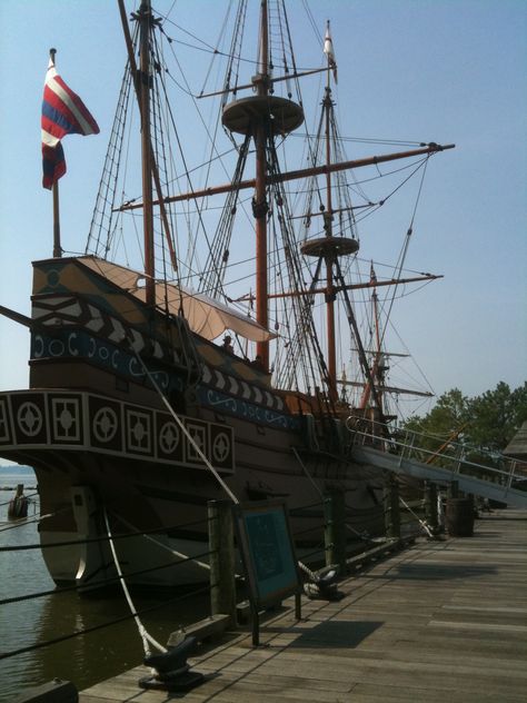 Ships at Jamestown James Town, Fantasy Country, Colonial Williamsburg Va, Fake Scenarios, Colonial America, Williamsburg Va, Colonial Williamsburg, Tall Ships, Oh The Places Youll Go