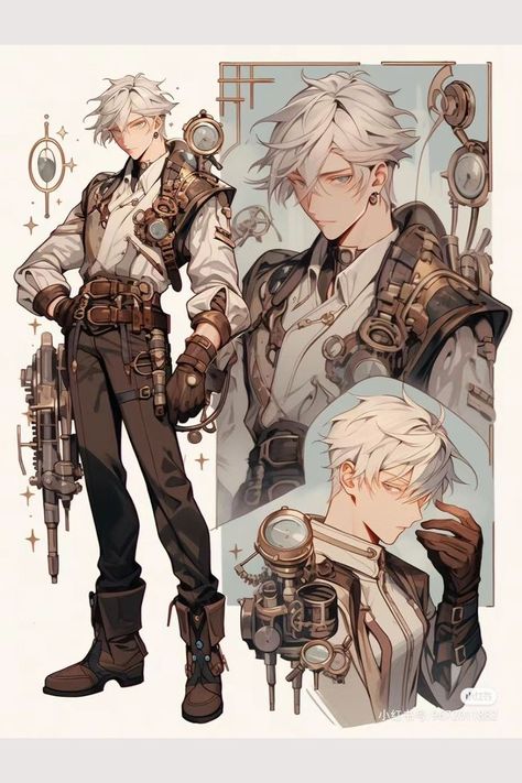 Steampunk Character Design, Steampunk Male, Steampunk Character, Steampunk Characters, The Pose, 다크 판타지, 캐릭터 드로잉, Making Paper, Character Design Male