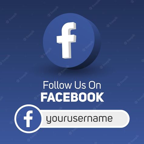 Premium Vector | Follow us on facebook social media square banner with 3d logo and username box Facebook Post Mockup, Facebook Page Design, Facebook Background, Cover Photo Design, Social Media Icons Vector, Facebook Social Media, Cover Page Template, Profile Logo, Logo Facebook