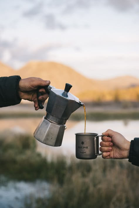 Coffee Photo Shoot Ideas, Coffee Man Aesthetic, Camping Coffee Aesthetic, Outdoor Brand Photography, Camper Aesthetic, Coffee Camping, Cabin Coffee, Country Man, Poem Design