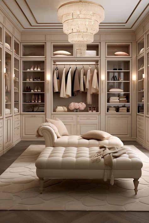 Luxury Walk In Closet Women, Elegant Closet, Dressing Room Design Modern Luxury, Old House Interior, Dream Closet Design, Elegant Living Room Design, Luxury Closets Design, Closet Layout, Closet Decor