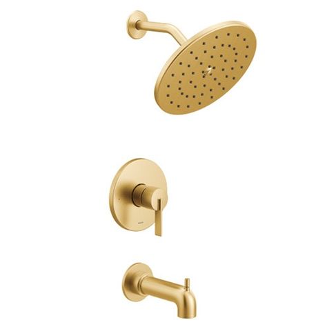 Cia Brushed gold M-CORE 2 series tub/shower -- UT3363BG -- Moen Moen Cia, Gold Shower, Luxurious Showers, Shower Fixtures, Shower Faucet Sets, Tub And Shower, Tub Spout, Tub Shower, Tub And Shower Faucets