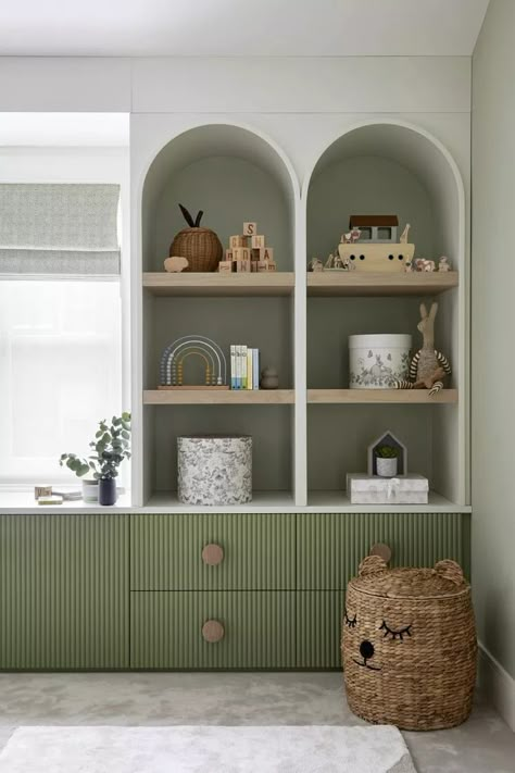 27 Sage Green Nursery Ideas That Are Soothing and Serene Children Bedroom Furniture, Modern Kids Room Design, Space For Kids, Baby Room Organization, Kids Room Murals, Kids Interior Design, Modern Kids Room, Green Wall Decor, Children Bedroom