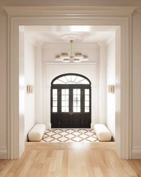 9 Welcoming Tiled Entryway Statement Floor Ideas That Will Impress Entryway Tile, Foyer Flooring, Entry Tile, Entryway Flooring, Foyer Hallway, Interior Design Dining Room, Hallway Designs, Bubble Chandelier, Dining Room Interiors