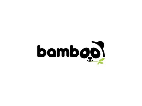 Bamboo, panda logo by Edgar Avetyan Friendly Branding, Panda Logo, Bamboo Panda, A Level Art Sketchbook, Clever Logo, Kids Logo Design, Text Logo Design, Typographic Logo, Cafe Logo