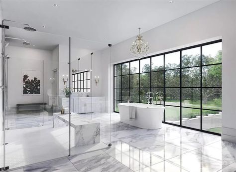 Huge Bathroom Luxury, Dream Bathrooms, Dream Bathroom, Farmhouse Plans, House Bathroom, Luxury Bathroom, Bathroom Interior Design, My Dream Home, Houston Tx