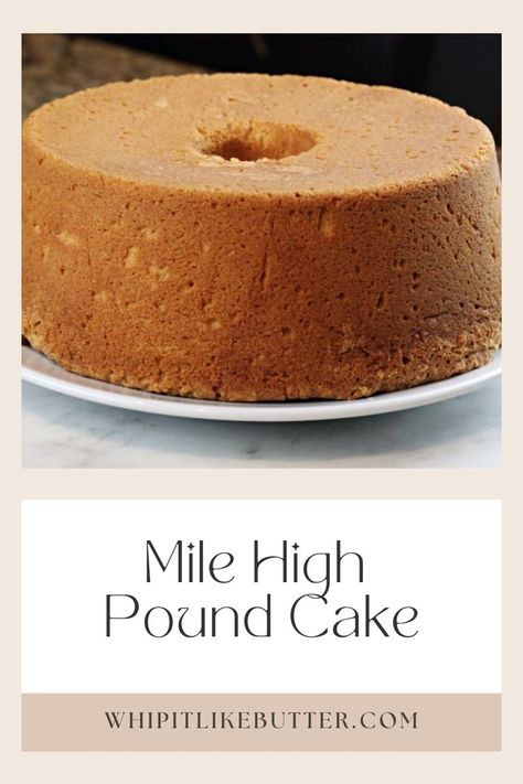 Whip It Like Butter Mile High Pound Cake, 10 Egg Pound Cake, Mile High Eagle Brand Pound Cake, Large Pound Cake Recipe, Glazed Donut Pound Cake, Brown Butter Pound Cake Recipes, Millionaire Pound Cake Recipe, 10 Egg Pound Cake Recipes, Pound Cake With Self Rising Flour