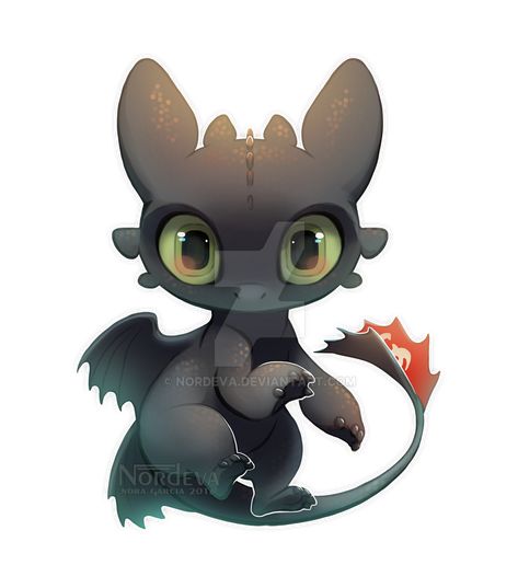 Chibi Toothless by Nordeva on DeviantArt Cute Toothless, Toothless And Stitch, Chibi Dragon, Dreamworks Art, Toothless Dragon, Little Dragon, Cute Dragons, Dragon Drawing, Baby Dragon