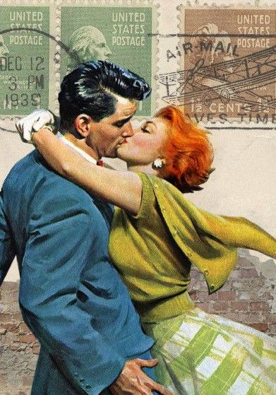 50s Art, Old Fashioned Love, Vintage Kiss, Kiss Art, Vintage Illustration Art, Couple Poses Reference, Vintage Couples, Romance Art, Vintage Romance