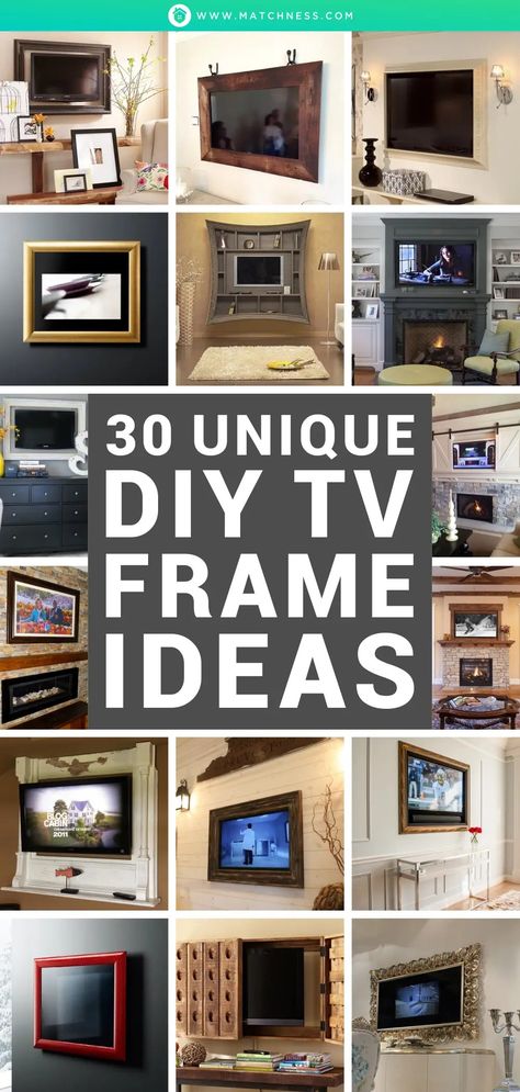 Frames Around Tv, Tv Frame Ideas, Tv Wand Modern, Frame Around Tv, Diy Tv Frame, Tv Stand Decor Living Room, Picture Frame Tv, Television Wall, Tv Over Fireplace