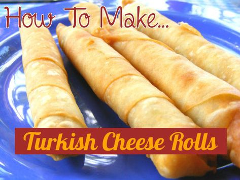 Turkish Cheese, Cheese Roll Recipe, Arabic Dessert, Cheese Rolls, Turkish Breakfast, Crispy Cheese, Arabic Sweets, White Cheese, Cheese Rolling