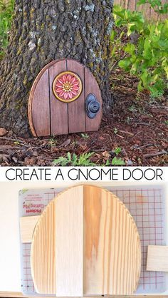 This magical DIY will show you how to make a gnome door! Such a sweet addition to any garden! Cute Garden Ideas, Gnome Door, Magic Garden, Diy Outdoor Decor, Fairy Doors, Fairy Garden Diy, Kew Gardens, Gnome Garden, Fairy Houses