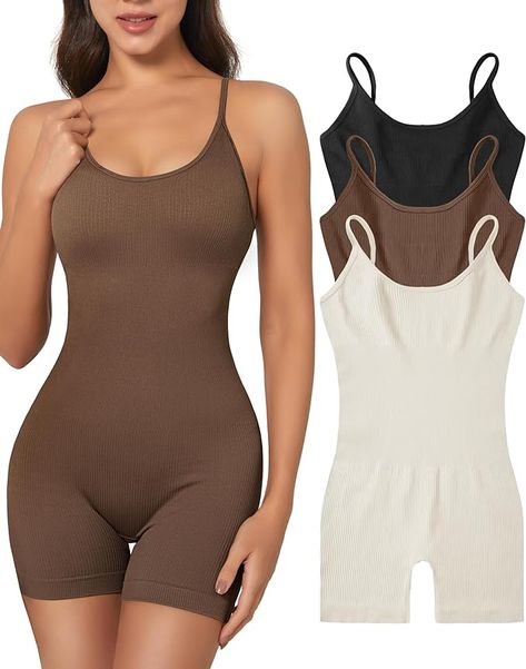 One Piece Outfits Ribbed Sleeveless Going Out Bodycon Jumpsuit Shorts Full Body Suit Outfits One Piece, Full Body Suit Outfits, Bodycon Jumpsuit Outfit, Workout Romper, Bodycon Suit, Ribbed Jumpsuit, Jumpsuit Shorts, One Piece Outfits, Bodycon Bodysuit