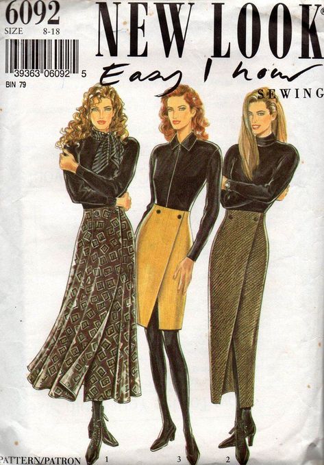 Womens Skirt Pattern, Wrap Skirt Pattern, Vintage Vogue Patterns, Patron Vintage, Robes Vintage, Mode Chanel, Wrap Skirts, Vintage Dress Patterns, Vogue Sewing Patterns