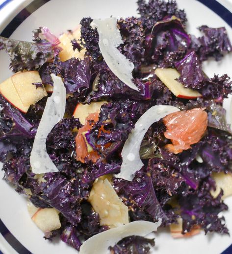 Purple Kale and Grapefruit Salad – Marc Eats Red Kale, Purple Kale, Grapefruit Salad, Fresh Summer Salad, Strawberry Balsamic, Citrus Salad, Picnic Bbq, Weekday Meals, Balsamic Glaze