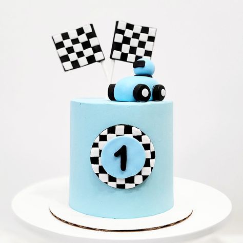 2 Fast Smash Cake, Retro Race Car Birthday Cake, Racing Smash Cake, Fast One Birthday Cake Smash, Blue Car Cake, First Lap Around The Track Birthday Cake, First Lap Birthday Cake, Fast One Smash Cake, Race Cake Ideas