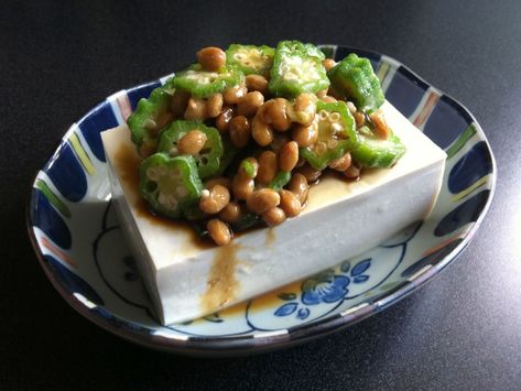 Okra & Natto – Hiroko's Recipes Natto Recipe, Spring Onion, Okra, Noodles, Mustard, Sauce, Healthy Recipes, Diet, Google Search