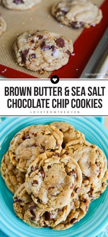 Cookies With Sea Salt, Brown Butter Chocolate Chip, Salted Chocolate Chip Cookies, Brown Butter Chocolate Chip Cookies, Chip Cookie Recipe, Butter Chocolate, Köstliche Desserts, Yummy Sweets, How Sweet Eats