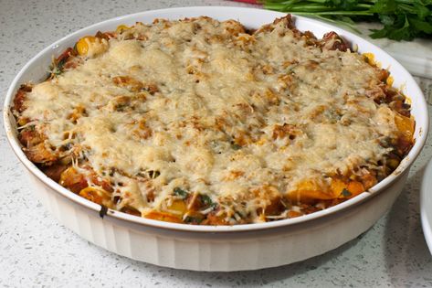 Tuna Orzo Bake - Sugar & Splice Tuna Orzo, Orzo Bake, Salmon Casserole, Tuna Dishes, Cooking Onions, Seafood Bake, How To Cook Orzo, Casserole Set, Tuna Casserole