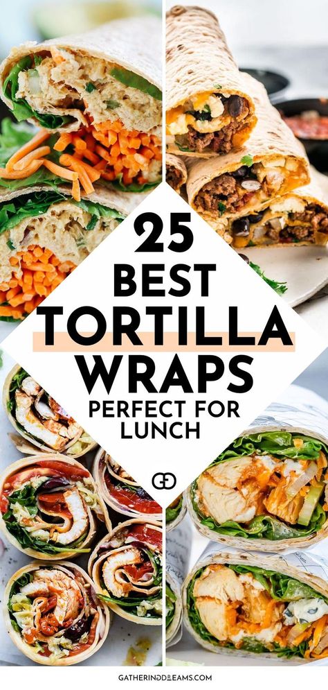 Tortilla Wrap Recipes Quick Grab And Go Meals, High Protein Wraps, Tortilla Wrap Recipes, Wraps Recipes Easy, Healthy Sandwich Recipes, Wholesome Meals, Tortilla Wrap, Lunch Wraps, Healthy Wraps