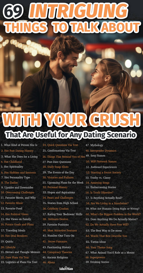 69 Conversation Starters to Connect with Your Crush How Talk To Your Crush, Best Conversation Starters Crush, Talk To Crush, Topics To Talk About With Your Crush, How To Talk To Your Crush In Person, Interesting Things To Talk About, How To Talk To Your Crush, Books Summary, Crush Tips