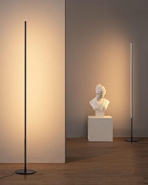 Stepless Dimmable】Adjust the brightness from 10-100% to provide comfortable light, the floor lamp is gradually dimmable, allowing you to customize the brightness according to life or work needs, such as living room, bedroom, office, foyer, den, study room 【Simple Slim Tall Lamp】The Led floor lamp is space-saving, this small lamp doesn’t take up much space. Just put this standing lamp beside, a corner or a couch, showing a refined and modern interior design Tall Lamps Bedroom, Corner Lighting, Office Foyer, Novelty Floor Lamp, Corner Floor Lamp, Elegant Floor Lamps, Tall Lamp, Tall Floor Lamps, Corner Lamp