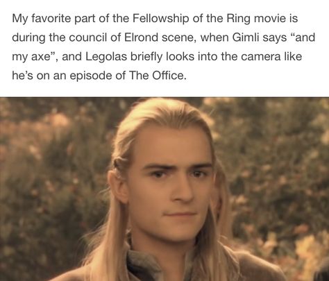 Lotr Legolas, Hobbit Funny, Legolas And Gimli, Lotr Funny, Concerning Hobbits, Tolkien Books, Rings Ideas, Fellowship Of The Ring, The Shire