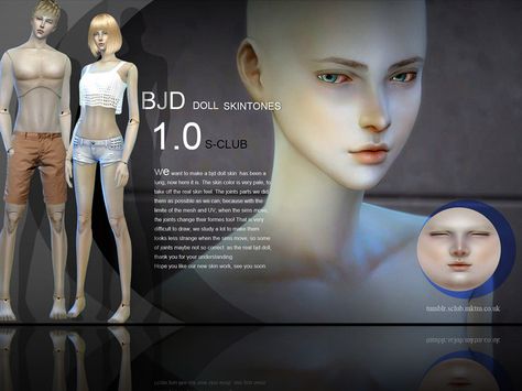 BJD doll skin for you.  Found in TSR Category 'Sims 4 Skintones' Sims4 Skin, Facial Mole, Sims 4 Cc Skin, Sims 4 Characters, Sims 4 Update, Bad Romance, Sims4 Cc, Sims Community, Ombre Hair Color