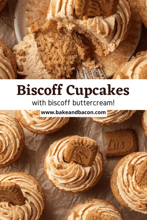 Biscoff Cupcakes Cupcake Recipes Stuffed, Dessert Made With Biscoff, Cupcakes Flavors Ideas, Chocolate Biscoff Cupcakes, Biscoff Cookie Butter Cupcakes, Biscoff Cookie Cupcakes, Easy Biscoff Cake, Biscoff Cupcakes Box Cake, Biscoff Pound Cake Recipe