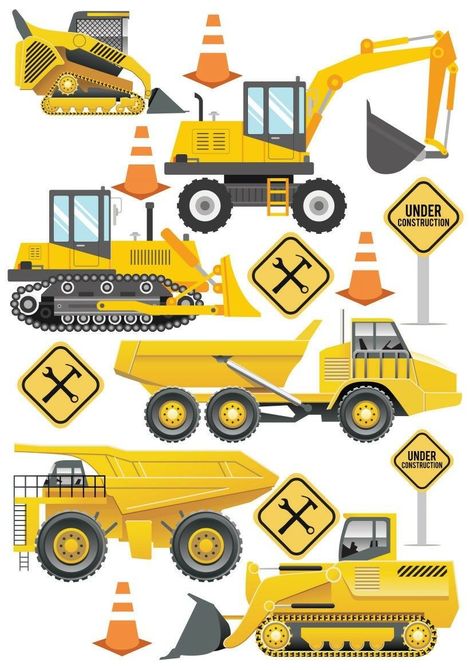 365 Best Construction Printables Images On 365 Best Construction 243 Under Construction Theme, A4 Paper Size, Stickers High Quality, Wall Stickers 3d, 3d Butterfly Wall Stickers, Fashion Design For Kids, Bedroom Murals, Construction Theme, Trucks Birthday Party